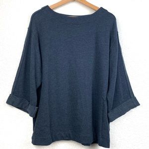 J Jill Oversized Midnight Gray Comfy Top